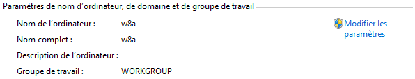 Paramètre de nom d'ordinateur, de domaine