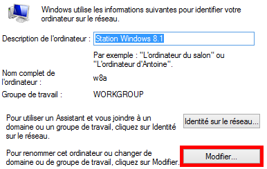 Identification de l'ordinateur sur le réseau