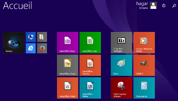 Accueil Windows 8.x