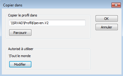 Copie d'un profil