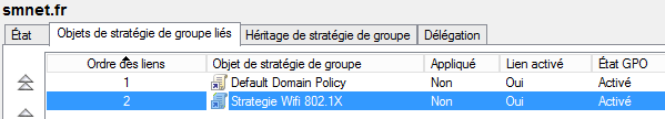 Objets de stratégie de groupe liés