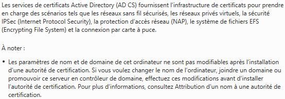 Introduction sur les Services de certificats Active Directory