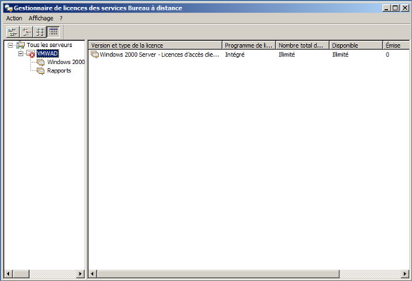 Gestionnaire de licences des services Bureau à distance