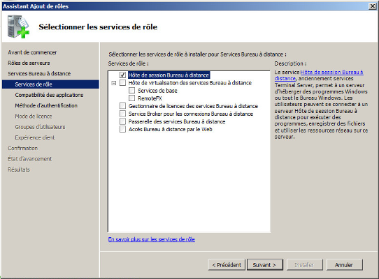 Le rôle Services Bureau à distance