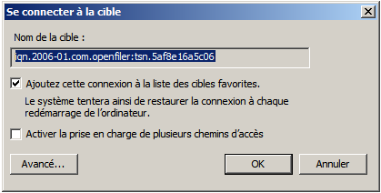 Windows Server 2008 R2 - Se connecter à la cible