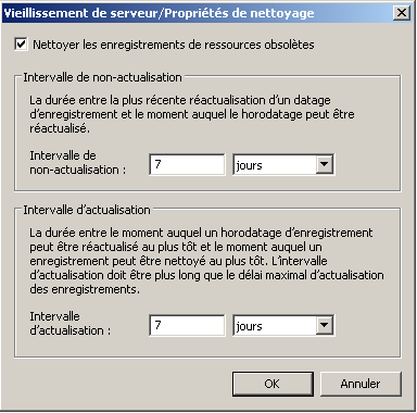 Serveur A Vieillissement/Nettoyage zones DNS