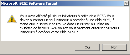 Serveur SAN Initiateurs iSCSI et cible iSCSI