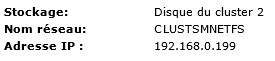 Serveurs A CLUSTERSMNETFS