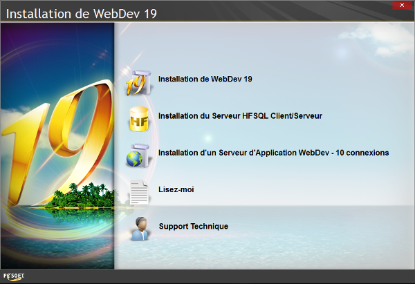 Installation de WebDev 19