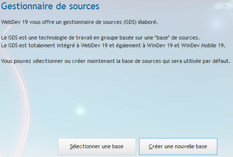 Installation de WebDev 19 - Gestionnaire de sources