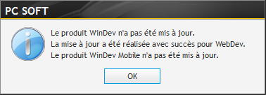 Installation de WebDev 19 - Confirmation mise à jour Aide