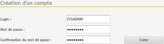 Administrateur WebDev Création d'un compte