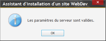 Test des paramètres de connexion