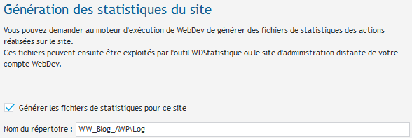 Génération des statistiques du site