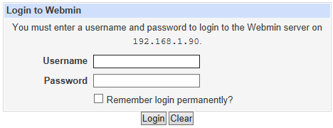 Webmin - Login