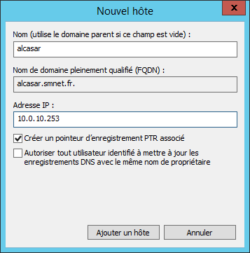 Windows Gestionnaire DNS