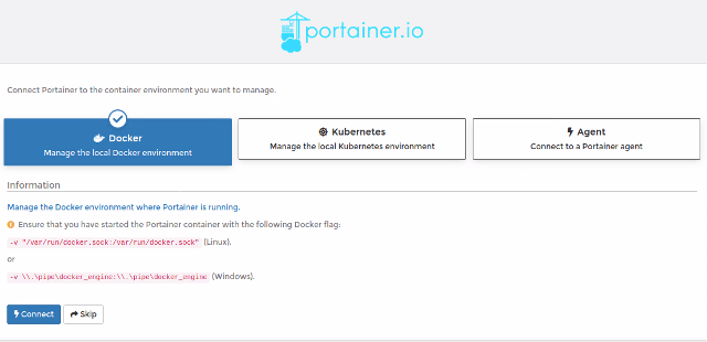 Portainer.io Manage local Docker environment