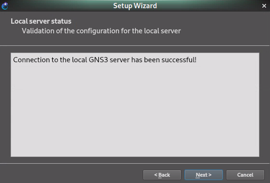 GNS3 Local server status