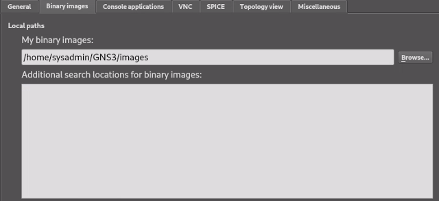 GNS3 Binary images