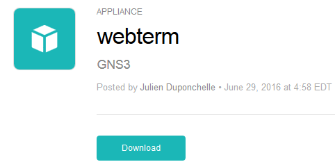 GNS3 Appliance webterm
