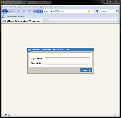 VMware Server 2.0.2 - Console Web Login