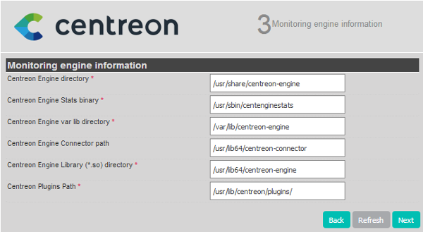 Centreon Monitoring engine information
