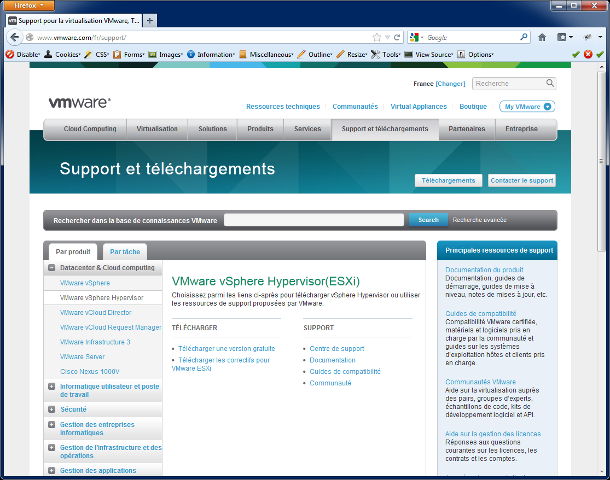 Site Internet de VMware
