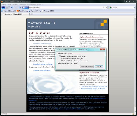 Le client VMware vclient