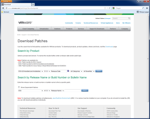 Site VMware Download Patches