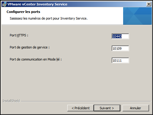 Ports de VMware vCenter Inventory Service