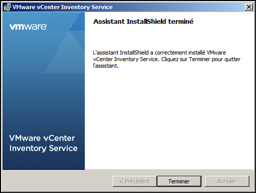 Assistant VMware vCenter Inventory terminé