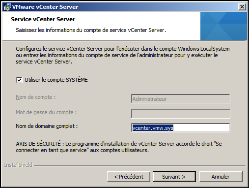 Service vCenter Server
