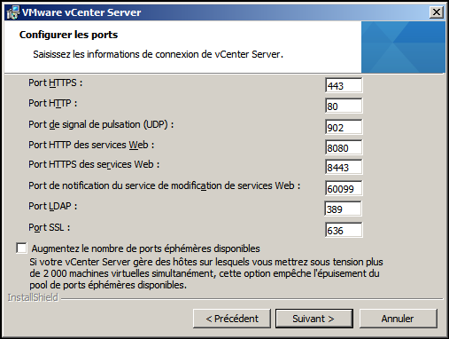 Ports VMware vCenter Server