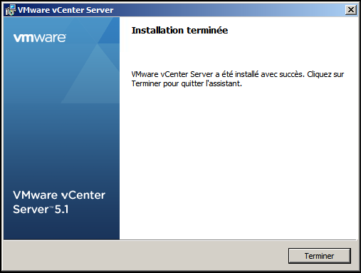 Assistant VMware vCenter Server terminé