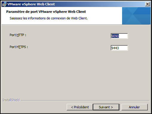Ports VMware vSphere Web Client