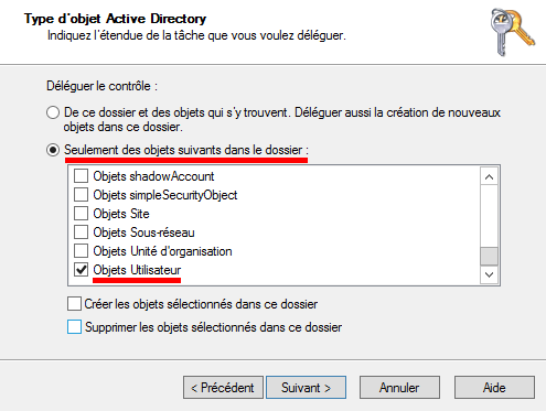 Type d'objet Active Directory