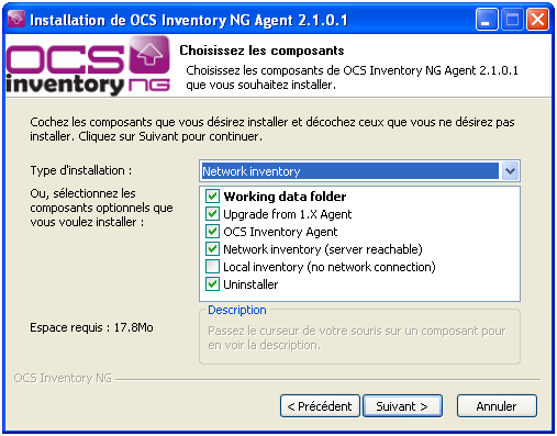 OCS Inventory NG Agent Composants