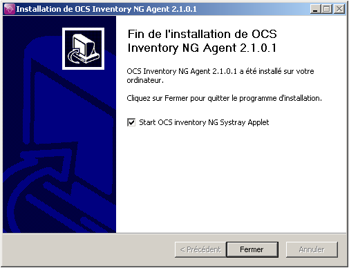 OCS Inventory NG Agent Fin de l'installation