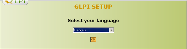 GLPI SETUP Language