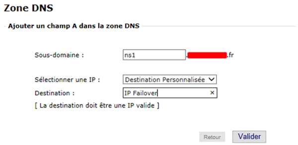 OVH Manager Zone DNS Type A et IP Failover