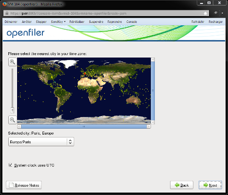 Openfiler - Time Zone