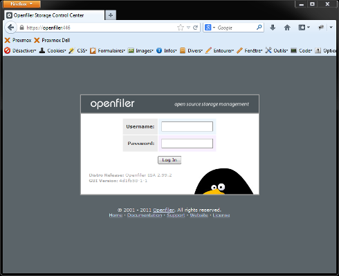 Openfiler - Openfiler Web Administration