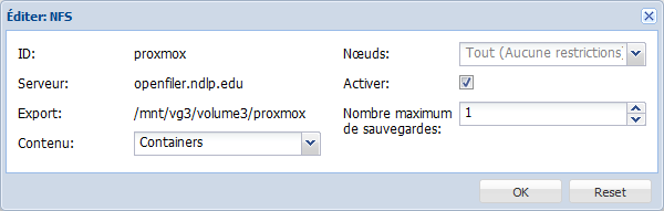 Proxmox VE NFS