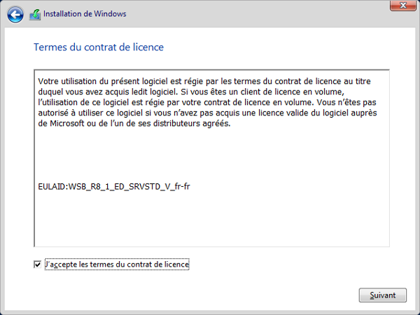 Windows Server 2012 R2 - Termes du contrat de licence