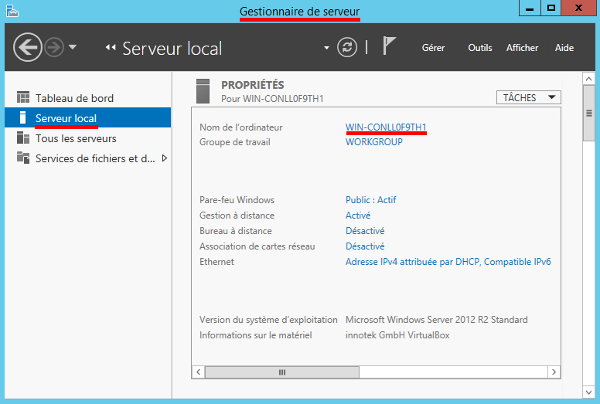 Windows Server 2012 R2 - Serveur local