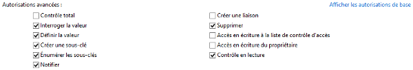 Autorisations avancées