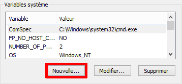 Variables système Windows 8.x