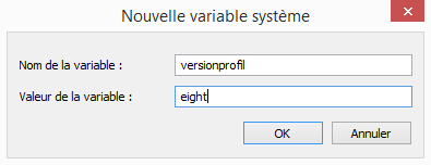 Variable d'environnement Windows 8
