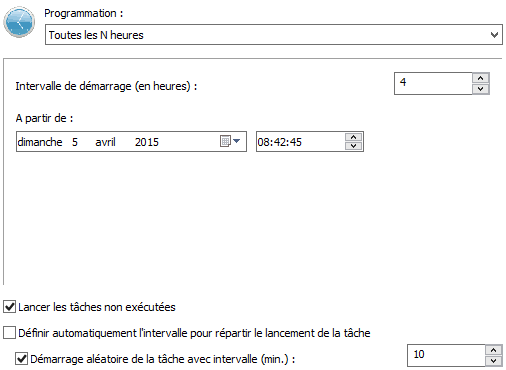 Programmation des mises à jour