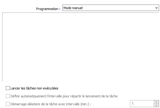 Programmation de la tâche